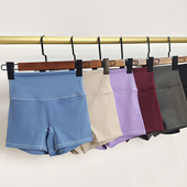 显瘦透气高腰弹力运动健身短裤 裸感运动裤 跳操训练 女夏季 三分裤