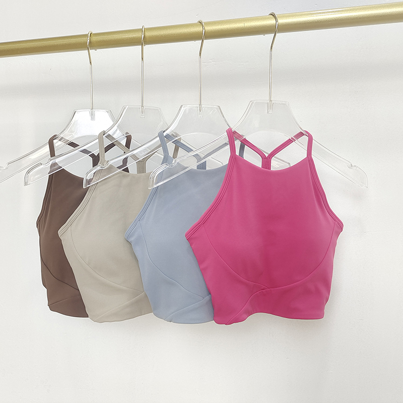 速干高领防走光运动文胸带胸垫