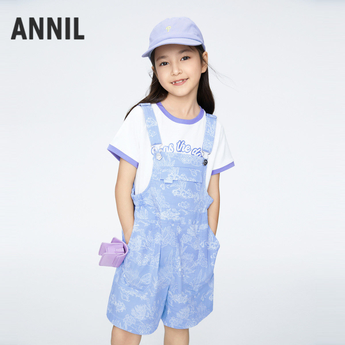 【实体店同款】女童轻薄活力背带裤夏季新款安奈儿童装AG426648