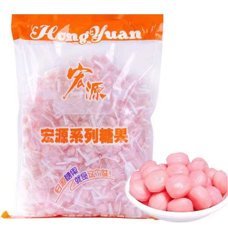 网红零食宏源白桃果汁硬糖散称500g结婚喜糖创意前台招待糖果包邮