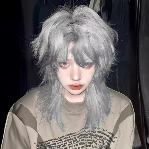 星程鲻鱼头日系cos假发男狼尾短
