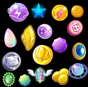 falsh 游戏 各种 金币 银币 宝石 钻石 七彩石 源文件素材