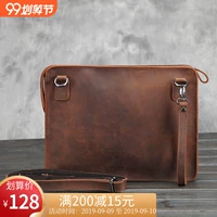 Crazy Horse leather men bag retro handmade leather leather Messenger Túi da vali A4iPad gói phong bì - Túi của con người túi xách lyn