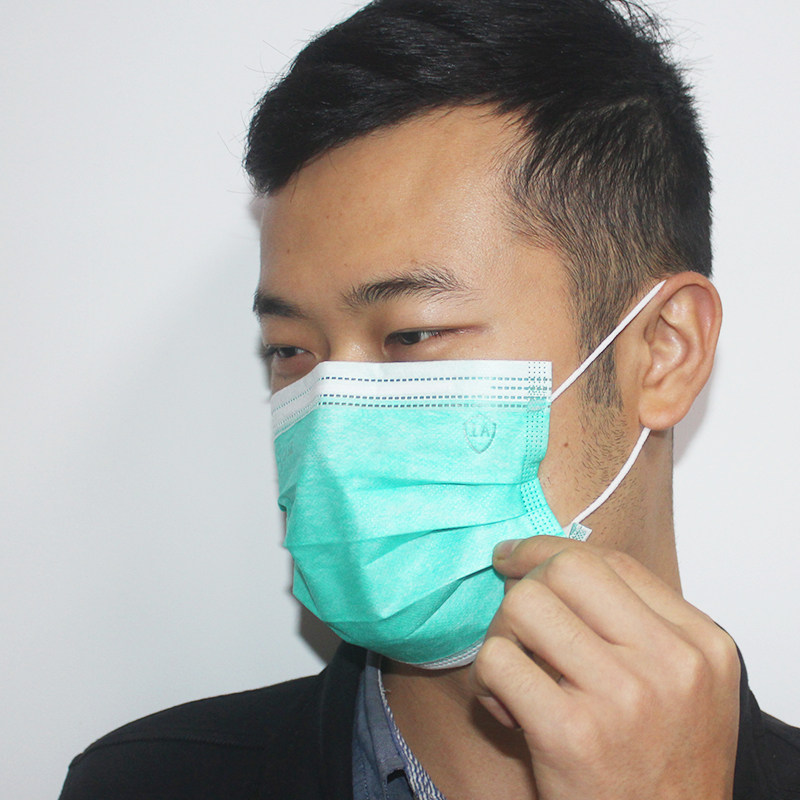 多时段供应绿色活性炭扁带口罩