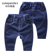 Quần denim bé dài quần PP lớn quần áo mùa thu bé trai bé Harlan 3 nữ 1 tuổi 0 xuân và thu đông Y0870 - Quần jean