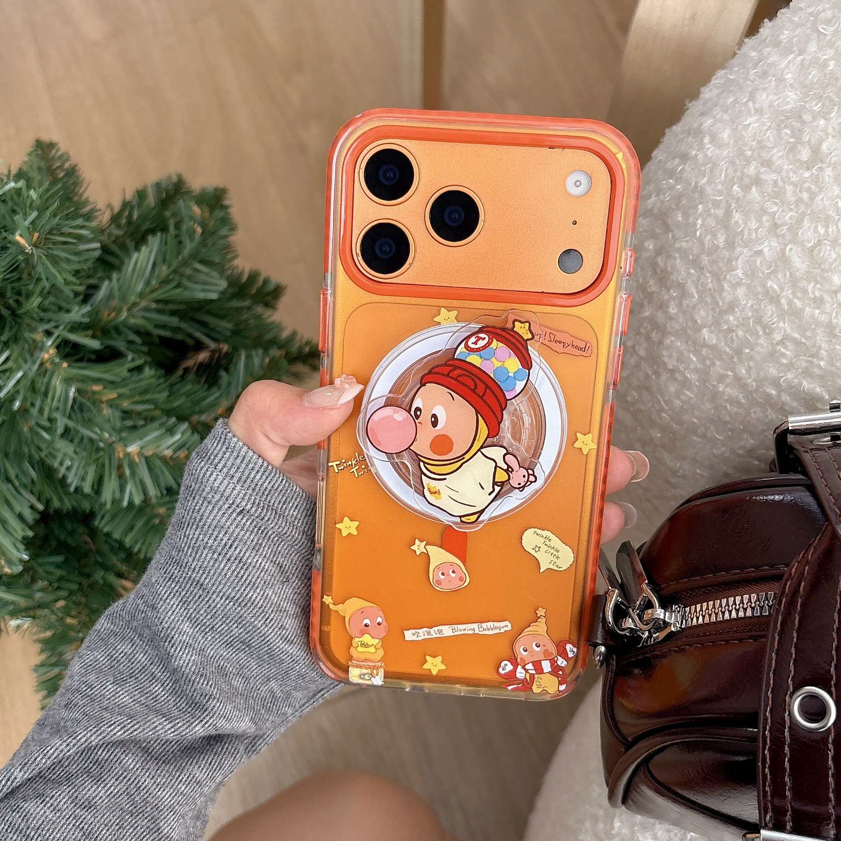 苹果17pro可爱卡通星星人适用于iphone17promax手机壳16promax磁吸支架全包女款15pro减龄14保护套13防摔软套