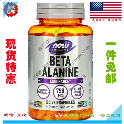 现货美国Now Foods Sports Beta-Alanine B-丙氨酸 750mg 120粒