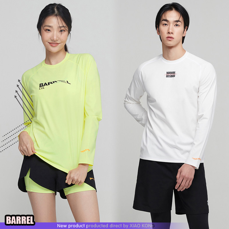 BARREL潜水冲浪浮潜沙滩运动健身速干防晒宽松圆领长袖男女情侣夏