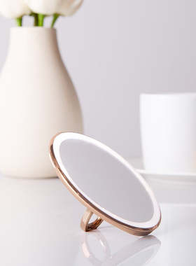 美国Simplehuman高端随身LED便携不锈钢化妆镜可调光自动感应