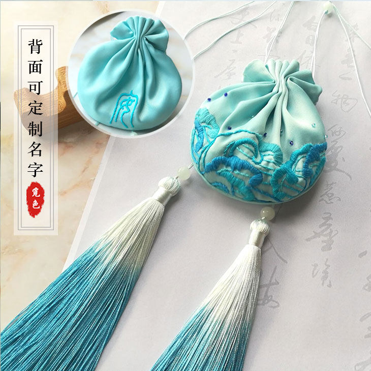 海水纹荷包香包自初学diy男朋友