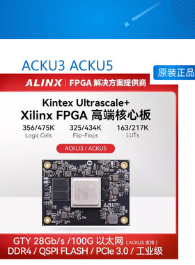ACKU3 ACKU5 黑金FPGA核心板Xilinx Kintex UltraScale+ XCKU5P