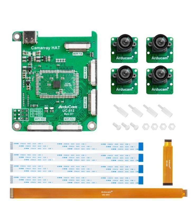 Arducam 12MP*4 Quadrascopic Camera Bundle Kit for Raspberry 电子元器件市场 开发板/学习板/评估板/工控板 原图主图