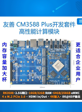 友善CM3588Plus核心板套件16+256,,RK3588开发板,4xPCIe3.0支持8K