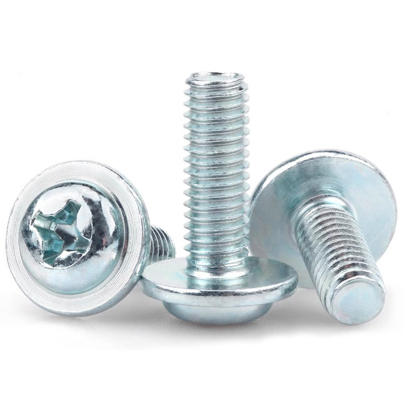 十字圆头带垫机螺丝PWM镀锌镀镍盘头带介电脑机箱固定主板螺钉