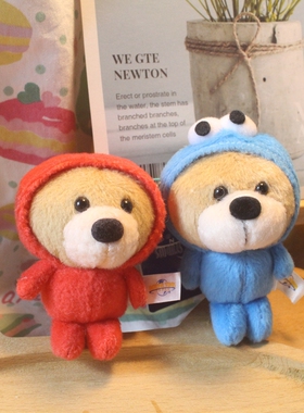 日单芝麻街公仔毛绒玩偶吊饰 挂件 可爱小熊公仔 包包手机挂饰