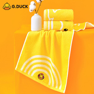 哈罗小黄鸭G.DUCK纯棉毛巾35 73cm卡通情侣居家日用柔软吸水面巾