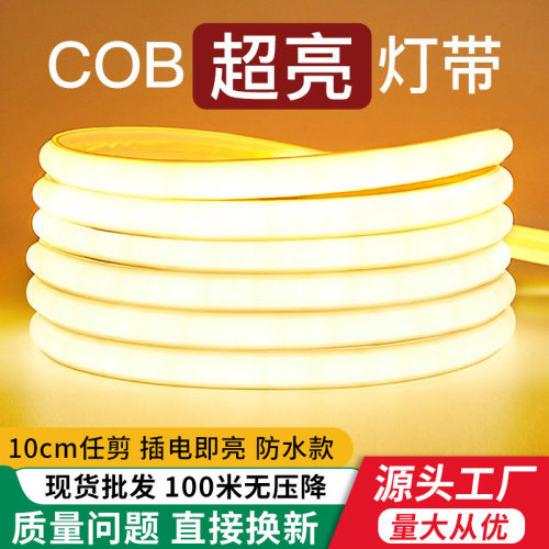 led灯带220v户外防水自粘线形灯家用客厅吊顶高压COB硅胶软灯条