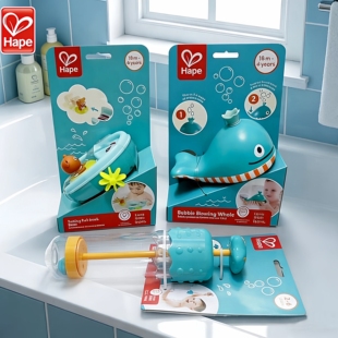 Hape泰迪熊滑水回力船洗澡戏水玩具儿童婴儿男女孩公主戏水滑水玩