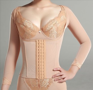 长袖 塑身内衣 腰背夹瘦手臂收腰收腹腰夹直背托胸收腰腹美背九分袖