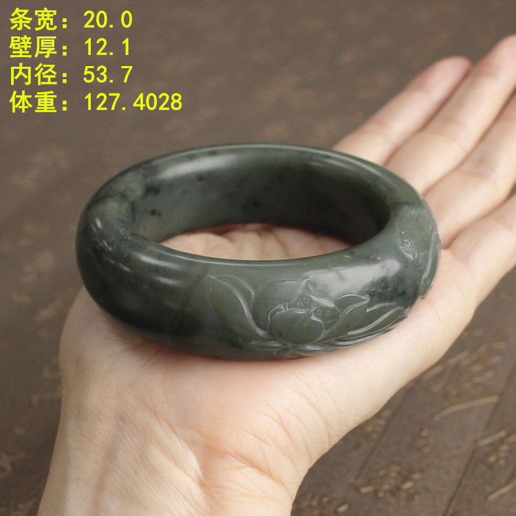 和田玉高脂份53.7青玉籽料手镯