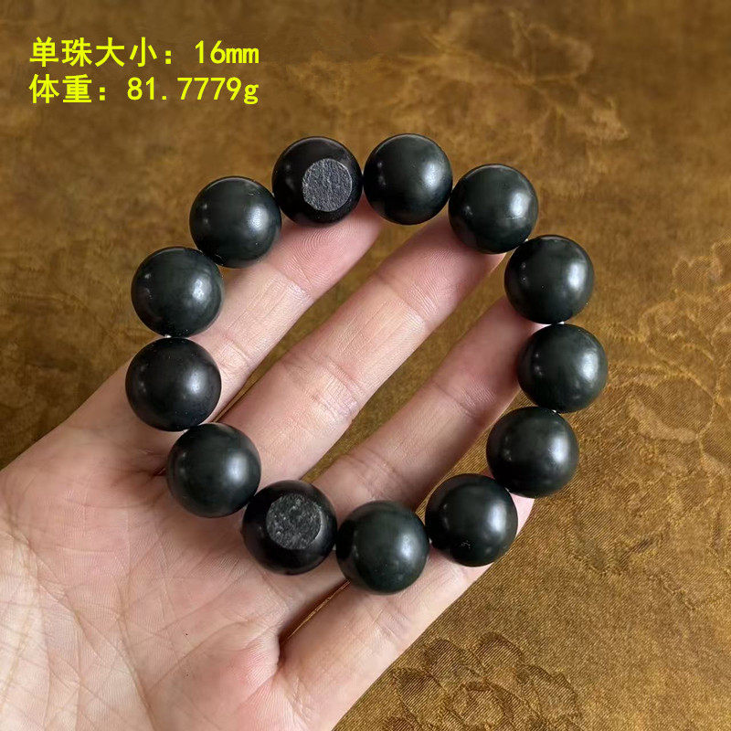 16毫米糖皮青玉籽料圆珠手串有原皮 和田玉朕&reg;开仓新疆和田玉
