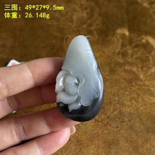 密度脂份都很好黑白分明墨玉挂件