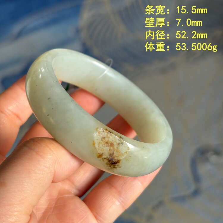 老熟白玉籽料手镯小码手镯52.2