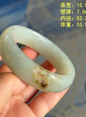 老熟白玉籽料手镯小码手镯52.2