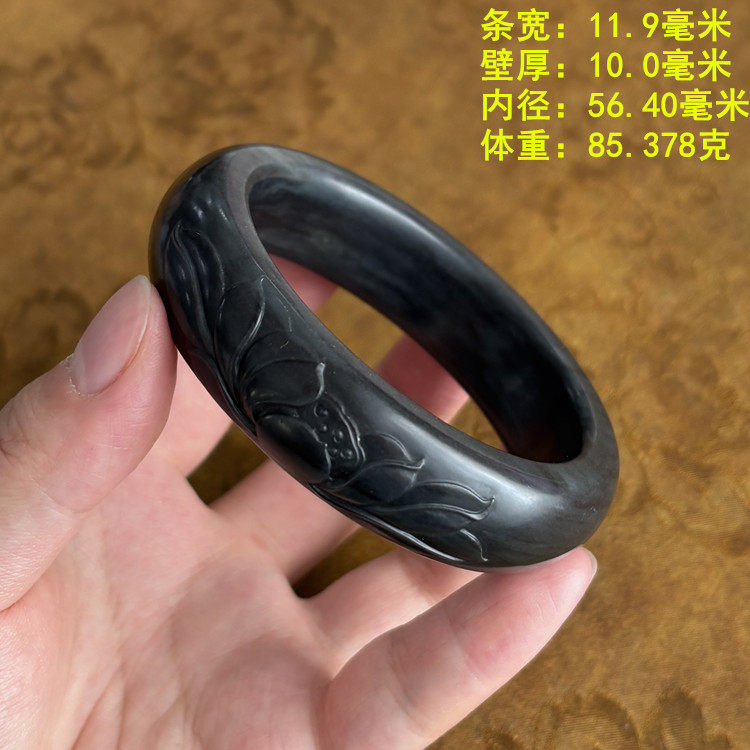 特别黑的墨玉籽料高密度手镯朕®