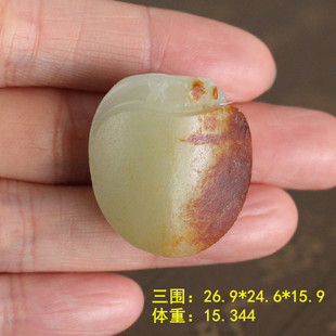 挂件朕®开仓 N红沁皮和田玉老熟青白玉独籽龙龟吊坠