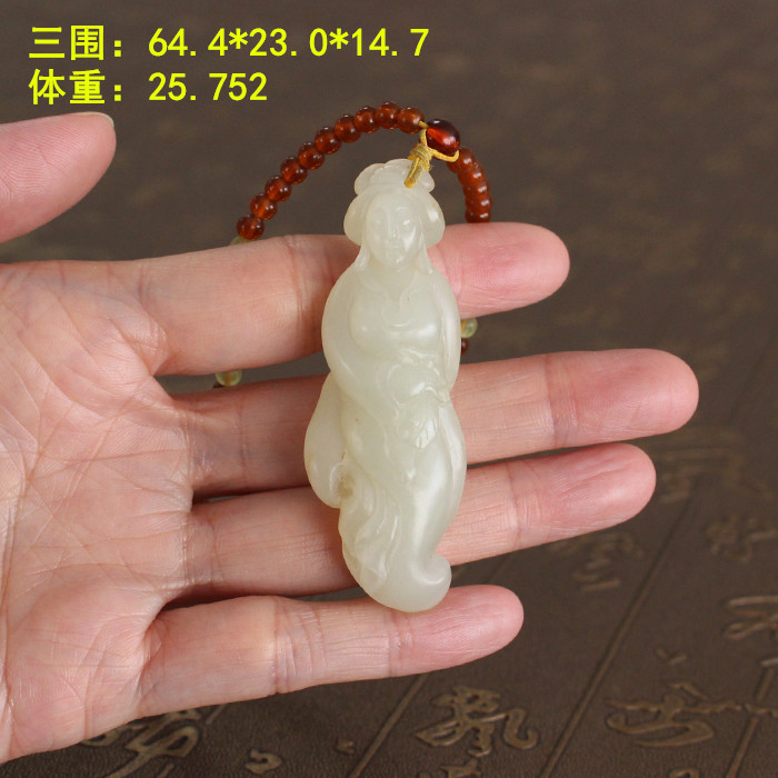白玉籽料玉贵人挂件和田玉朕®