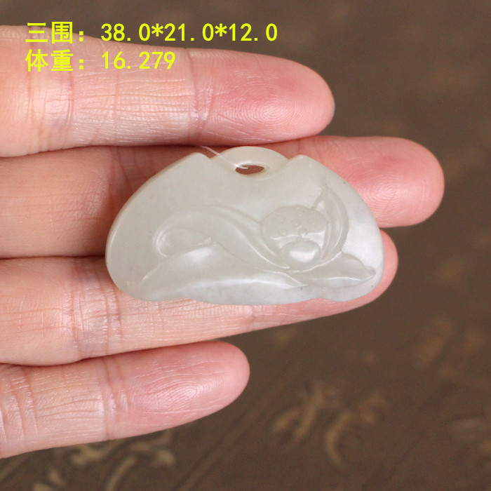 白玉籽料荷花如意平安锁挂件 朕®开仓新疆和田玉