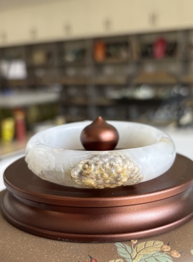 56.2青花籽料手镯有原皮