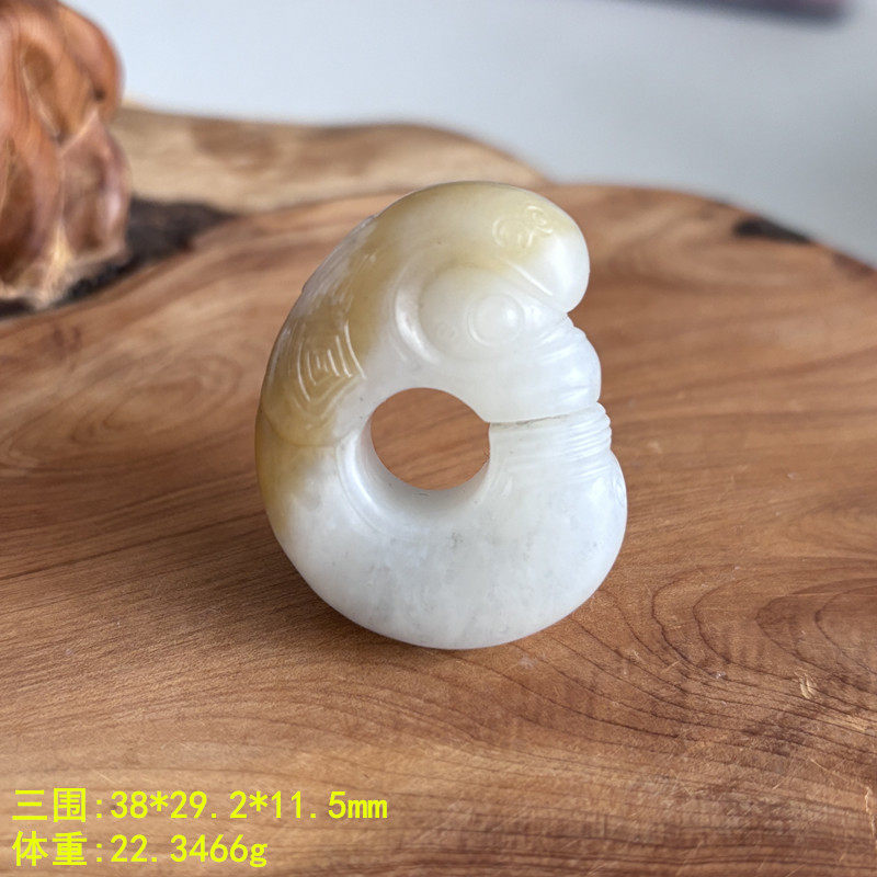 N糖白玉籽料玉猪龙挂件/吊坠有原皮 朕®开仓新疆和田玉