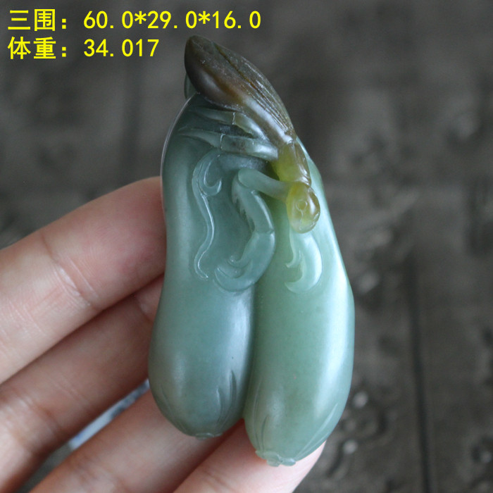 N脂份密度达到顶俏色黄沁皮青玉籽料飞黄腾达“丝瓜”挂件 朕开仓