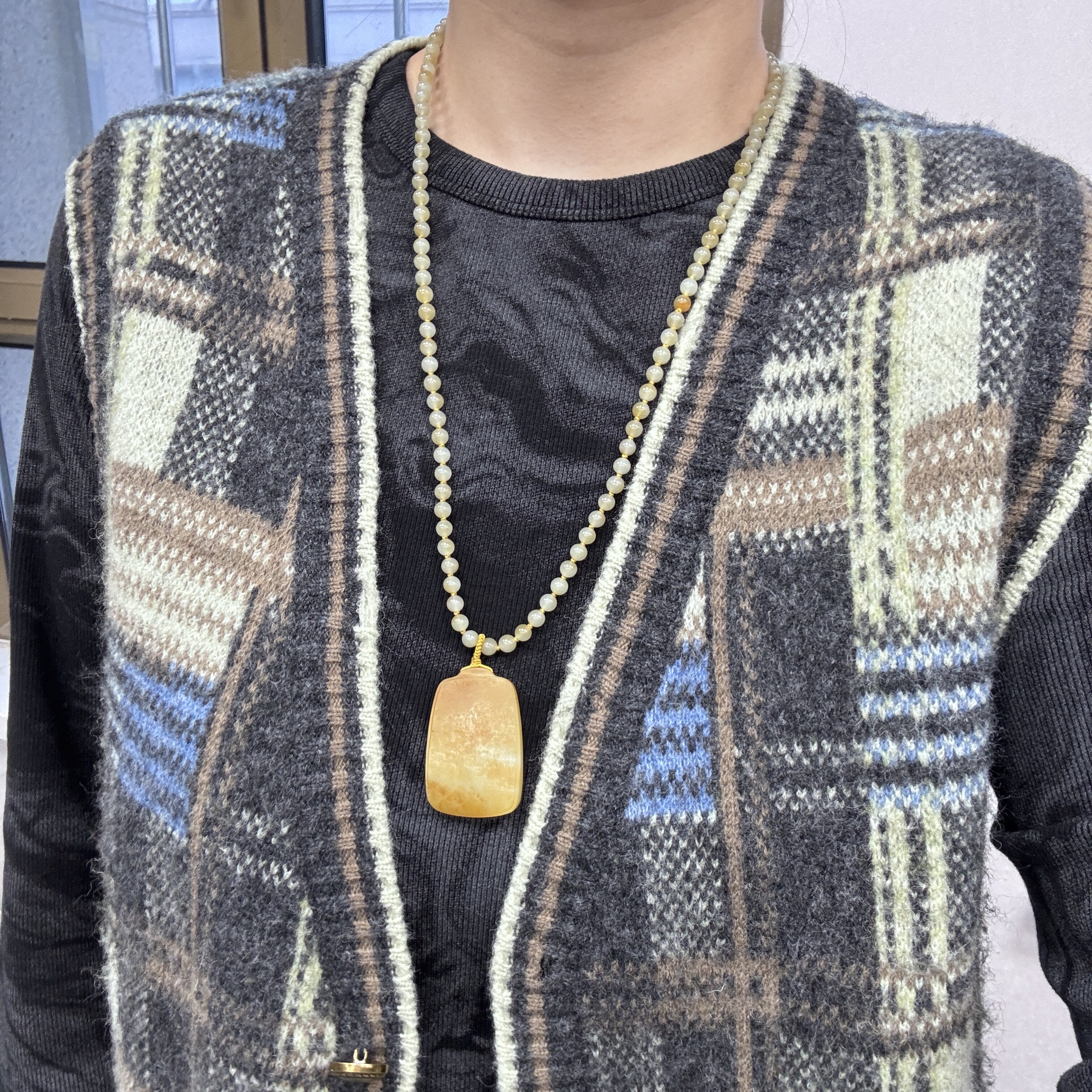 N黄沁皮籽料白玉籽料平安无事牌套装 有原皮 朕&reg;开仓新疆和田玉