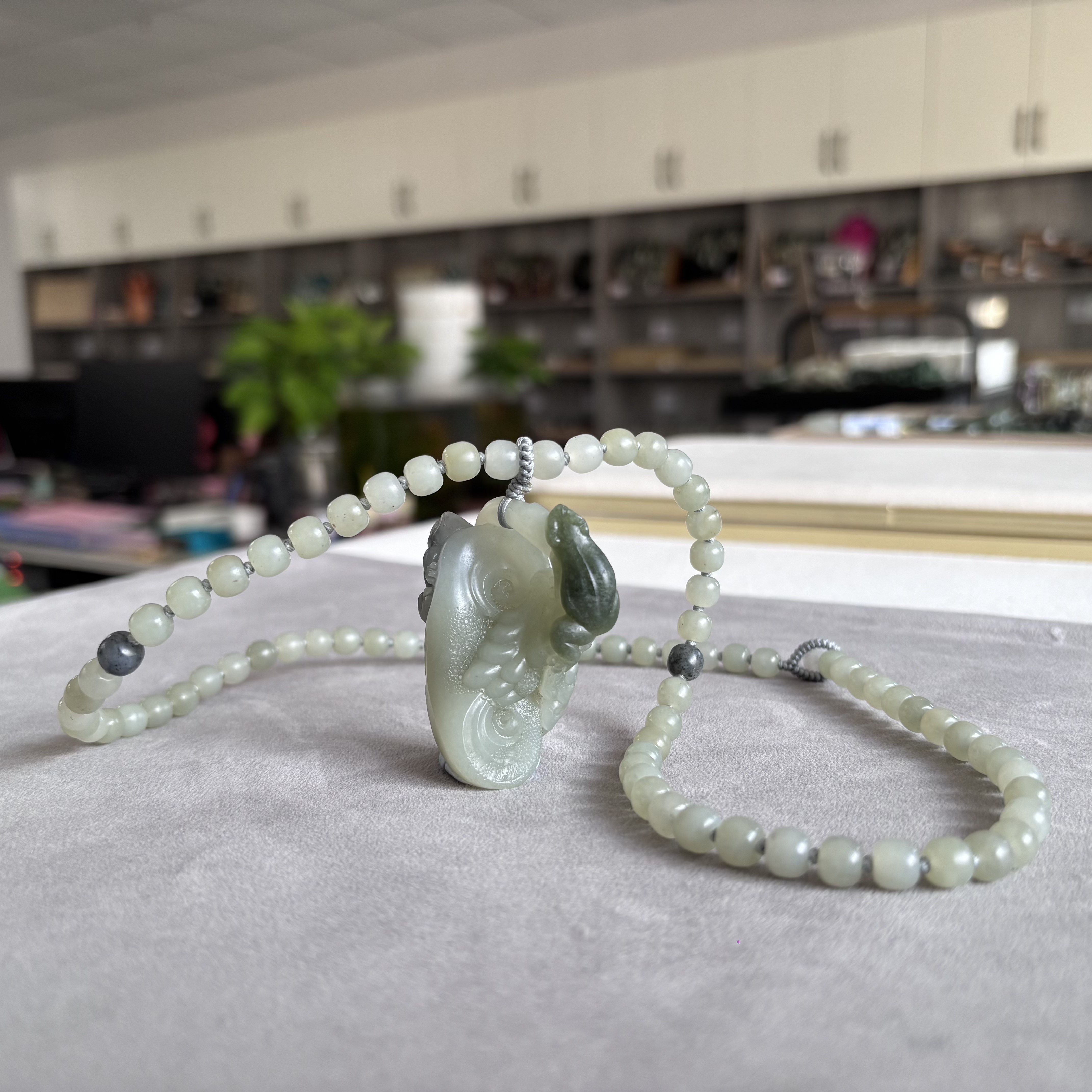 N稀有三色青白玉独籽&ldquo;呱呱来财&rdquo;挂件套装 新疆和田玉朕&reg;开仓