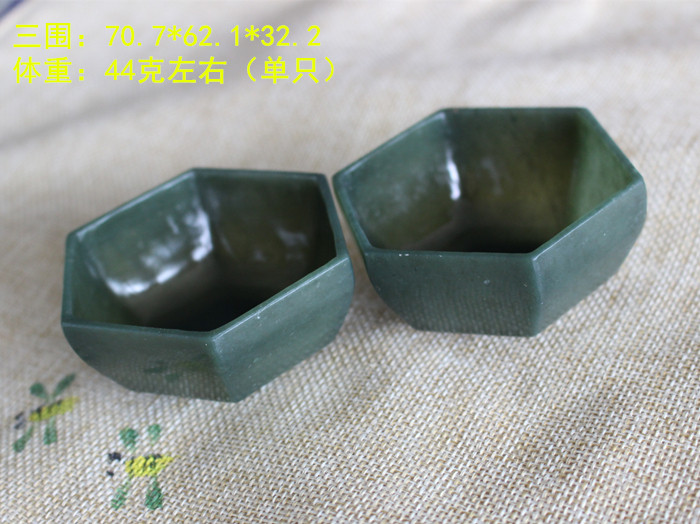 今日开仓 朕品牌 叶城原产青玉六角功夫茶杯一对价格