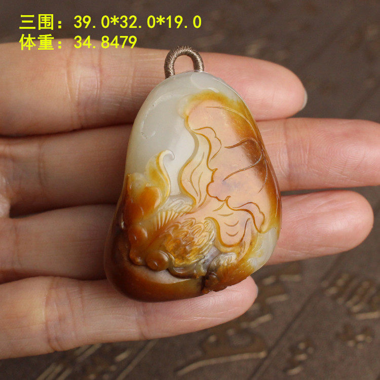 N白玉独籽&ldquo;连年有余&rdquo;挂件新疆和田玉朕&reg;开仓
