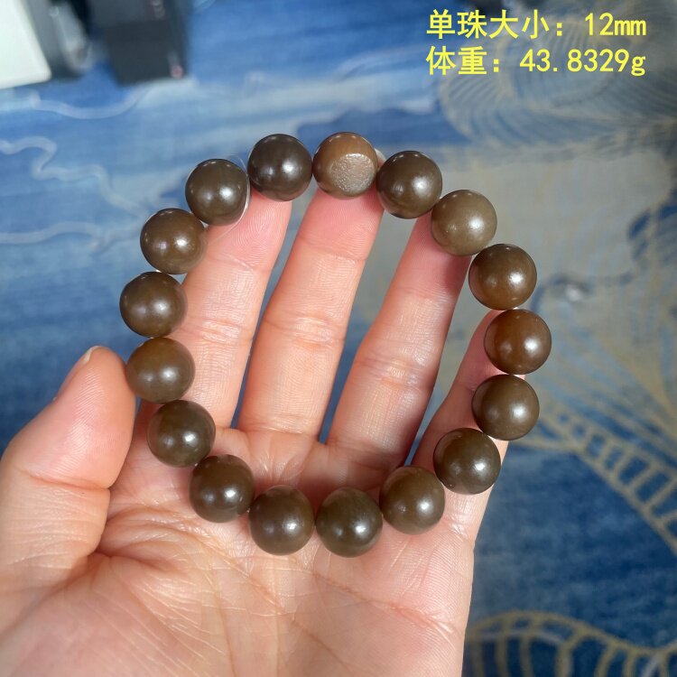 脂份超棒的12毫米糖玉圆珠手串