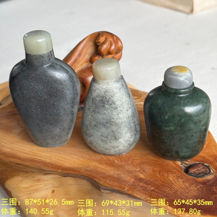 纯手工雕刻全籽料玉壶把件/摆件