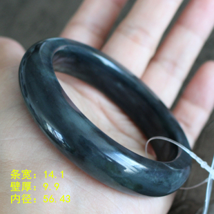 56.43脂份满分密度90分和田玉钢板料墨玉籽料手镯朕®开仓