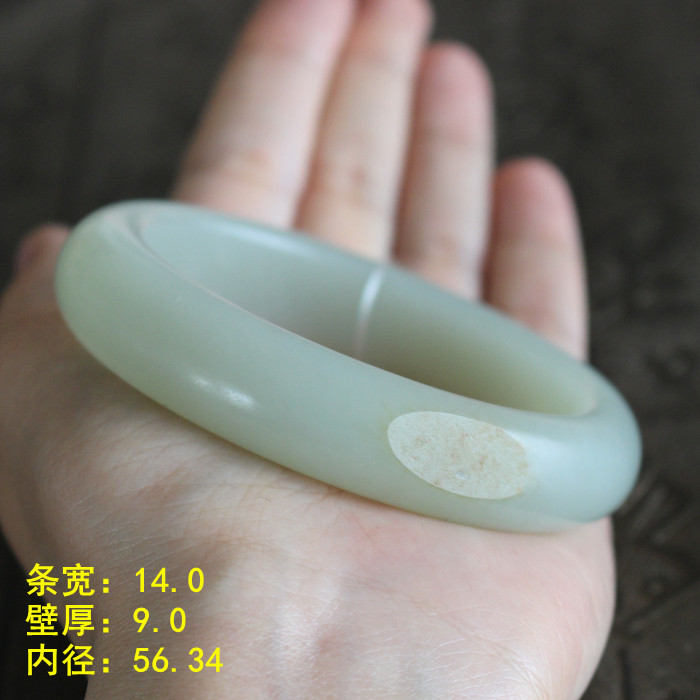 56.34密度超好的洒金皮白玉籽料留皮手镯玉镯  朕®开仓,珠宝/钻石/翡翠,手饰,淘宝优惠券,粉丝福利购,淘宝优惠卷