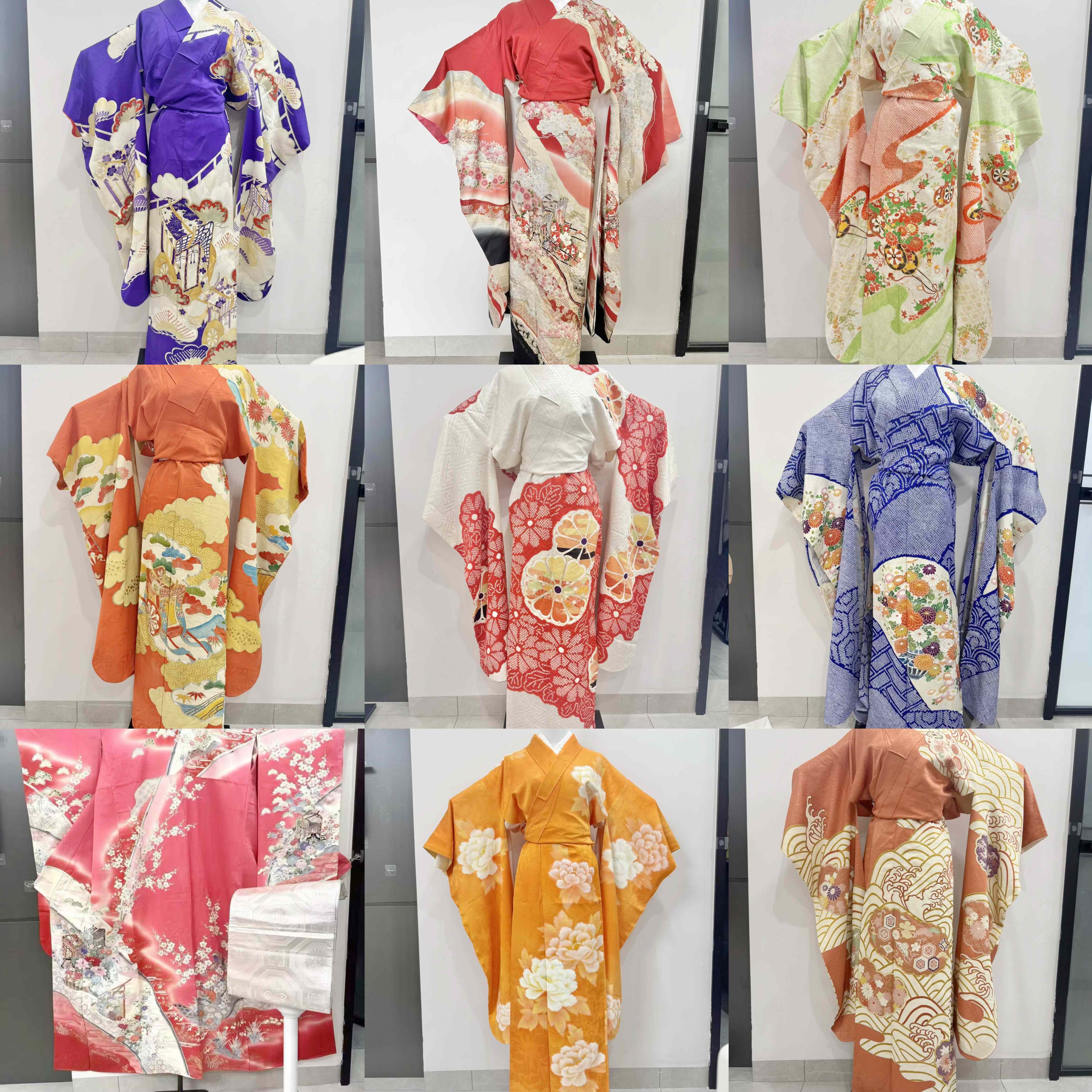 捡漏200元以下日本进口珍藏正统正绢正宗和服中古振袖微瑕疵特价