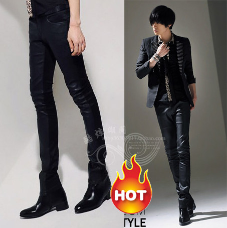 Pantalon cuir homme serré - Ref 1490082 Image 1