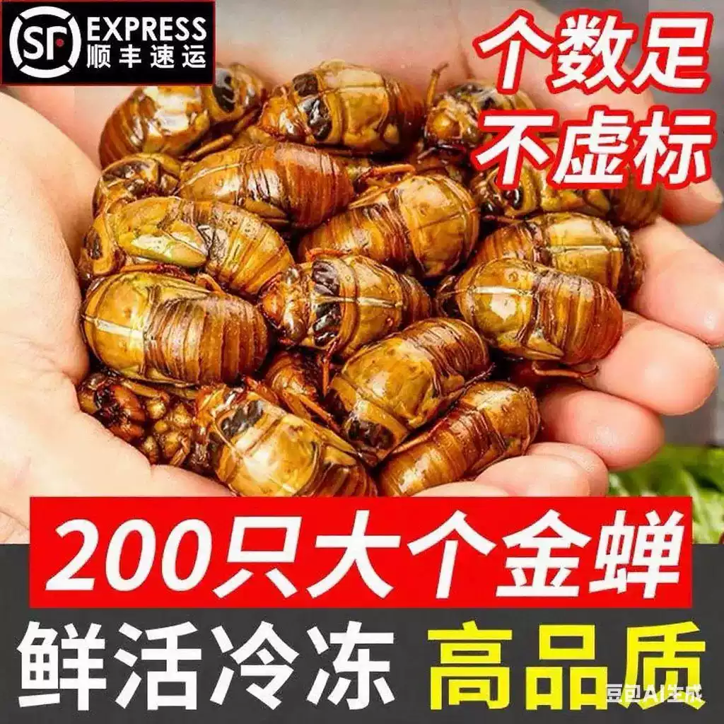 2026山东大知了猴新鲜现抓活体金蝉冷冻结了龟爬叉猴蛹顺丰包邮 - 实物图