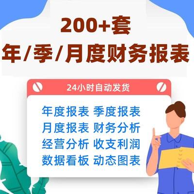 月度季度年度财务分析报表经营分析收支利润运营统计Excel表格