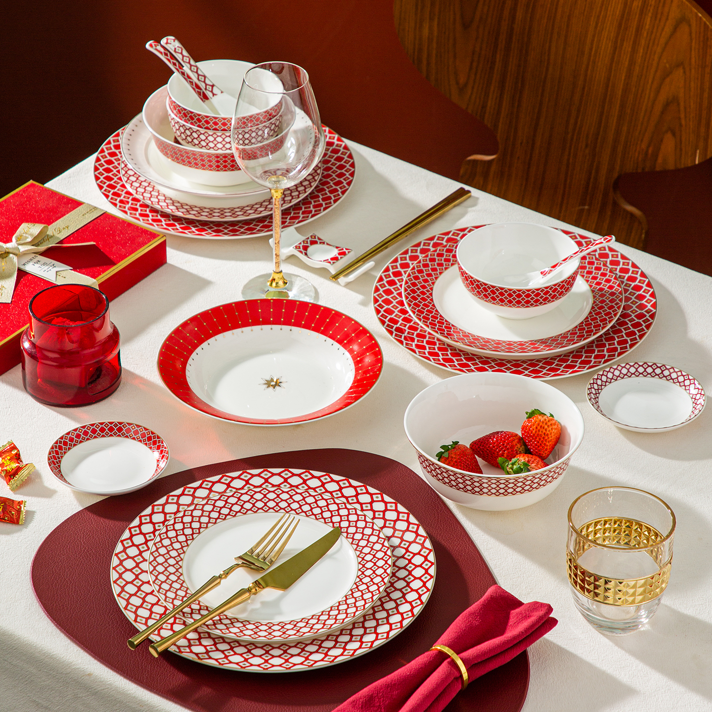 骨瓷餐具套装乔迁新婚新年礼物