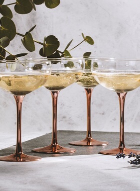 thumbs Up!  玫瑰金香槟酒杯4杯套 结婚致庆周年纪念佳选!