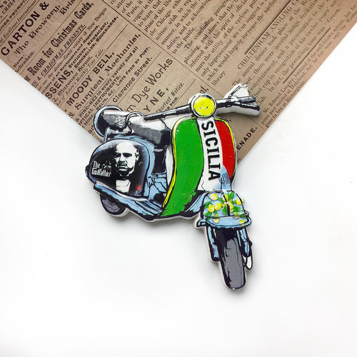 意大利西西里岛摩托车磁吸冰箱贴